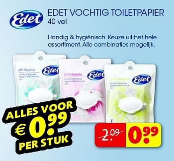 Aanbiedingen Edet vochtig toiletpapier - Edet - Geldig van 22/09/2014 tot 05/10/2014 bij Kruidvat