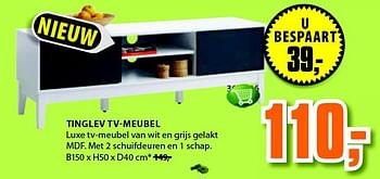 Aanbiedingen Tinglev tv-meubel - Huismerk - Jysk - Geldig van 22/09/2014 tot 05/10/2014 bij Jysk