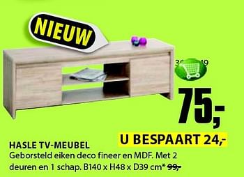 Aanbiedingen Hasle tv-meubel - Huismerk - Jysk - Geldig van 22/09/2014 tot 05/10/2014 bij Jysk