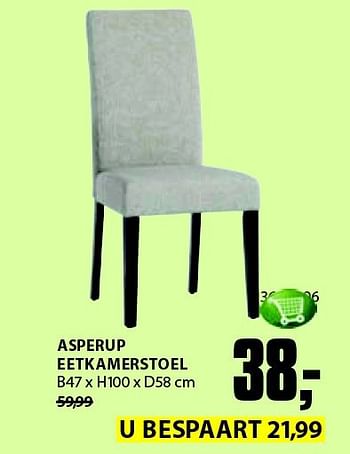 Aanbiedingen Asperup eetkamerstoel - Huismerk - Jysk - Geldig van 22/09/2014 tot 05/10/2014 bij Jysk