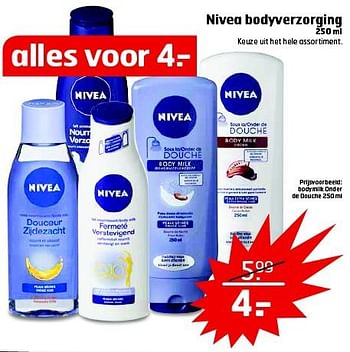 Aanbiedingen Bodymilk onder de douche - Nivea - Geldig van 23/09/2014 tot 28/09/2014 bij Trekpleister