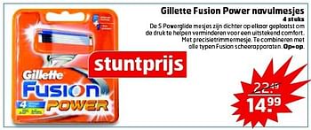 Aanbiedingen Gillette fusion power navulmesjes - Gillette - Geldig van 23/09/2014 tot 28/09/2014 bij Trekpleister
