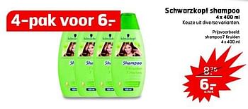 Aanbiedingen Schwarzkopf shampoo - Schwartzkopf - Geldig van 23/09/2014 tot 28/09/2014 bij Trekpleister