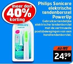 Aanbiedingen Philips sonicare elektrische tandenborstel powerup - Philips - Geldig van 23/09/2014 tot 28/09/2014 bij Trekpleister