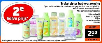 Aanbiedingen Shampoo anti-klit en wattenstaafjes 64 stuks - Huismerk - Trekpleister - Geldig van 23/09/2014 tot 28/09/2014 bij Trekpleister