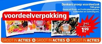Aanbiedingen Donkers snoep voordeelzak - Donkers - Geldig van 23/09/2014 tot 28/09/2014 bij Trekpleister