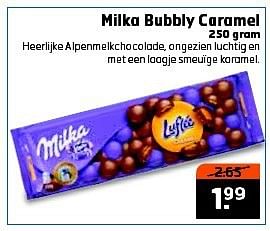 Aanbiedingen Milka bubbly caramel - Milka - Geldig van 23/09/2014 tot 28/09/2014 bij Trekpleister