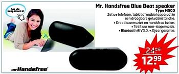 Aanbiedingen Mr. handsfree blue beat speaker m500 - Mr. Handsfree - Geldig van 23/09/2014 tot 28/09/2014 bij Trekpleister