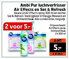 Aanbiedingen Ambi pur luchtverfrisser air effects en set + refresh - Ambi Pur - Geldig van 23/09/2014 tot 28/09/2014 bij Trekpleister
