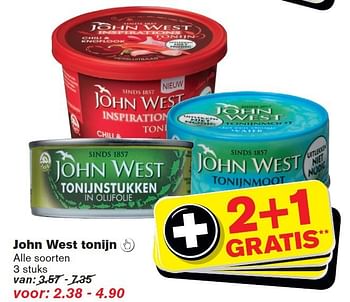 Aanbiedingen John west tonijn - John West - Geldig van 24/09/2014 tot 30/09/2014 bij Hoogvliet