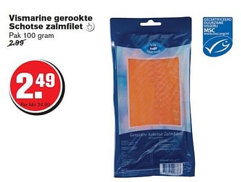 Aanbiedingen Vismarine gerookte schotse zalmfilet - Huismerk - Hoogvliet - Geldig van 24/09/2014 tot 30/09/2014 bij Hoogvliet