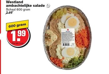 Aanbiedingen Westland ambachtelijke salade - westland - Geldig van 24/09/2014 tot 30/09/2014 bij Hoogvliet