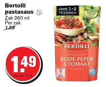 Aanbiedingen Bertolli pastasaus - Bertolli - Geldig van 24/09/2014 tot 30/09/2014 bij Hoogvliet