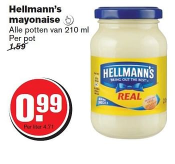 Aanbiedingen Hellmann`s mayonaise - Hellman's - Geldig van 24/09/2014 tot 30/09/2014 bij Hoogvliet