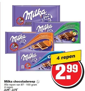 Aanbiedingen Milka chocoladereep - Milka - Geldig van 24/09/2014 tot 30/09/2014 bij Hoogvliet