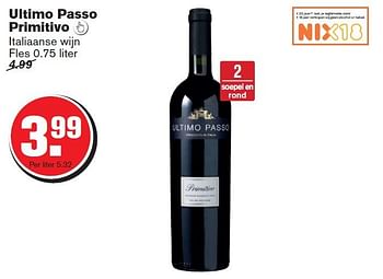Aanbiedingen Ultimo passo primitivo italiaanse wijn - Rode wijnen - Geldig van 24/09/2014 tot 30/09/2014 bij Hoogvliet
