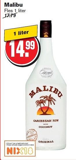 Aanbiedingen Malibu - Malibu - Geldig van 24/09/2014 tot 30/09/2014 bij Hoogvliet