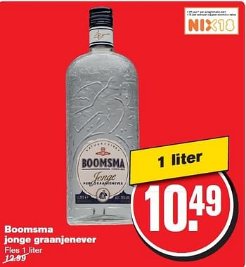 Aanbiedingen Boomsma jonge graanjenever - Boomsma - Geldig van 24/09/2014 tot 30/09/2014 bij Hoogvliet