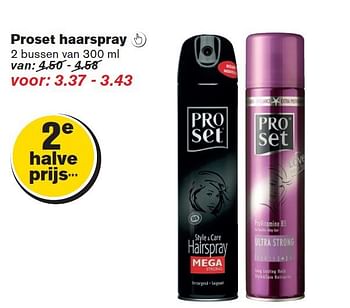 Aanbiedingen Proset haarspray - Pro set - Geldig van 24/09/2014 tot 30/09/2014 bij Hoogvliet