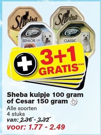 Aanbiedingen Sheba kuipje of cesar - Sheba - Geldig van 24/09/2014 tot 30/09/2014 bij Hoogvliet