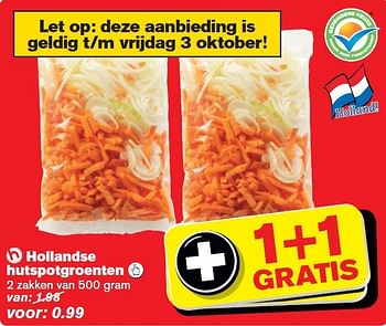 Aanbiedingen Hollandse hutspotgroenten - Huismerk - Hoogvliet - Geldig van 24/09/2014 tot 30/09/2014 bij Hoogvliet