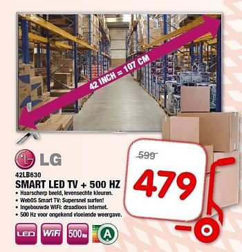 Aanbiedingen Lg 42lb630 smart led tv + 500 hz - LG - Geldig van 24/09/2014 tot 05/10/2014 bij Maxwell