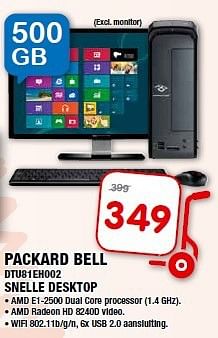 Aanbiedingen Packard bell dtu81eh002 snelle desktop - Packard Bell - Geldig van 24/09/2014 tot 05/10/2014 bij Maxwell
