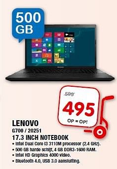 Aanbiedingen Lenovo g700 - 20251 17.3 inch notebook - Lenovo - Geldig van 24/09/2014 tot 05/10/2014 bij Maxwell