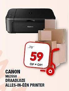 Aanbiedingen Canon mg3550 draadloze alles-in-één printer - Canon - Geldig van 24/09/2014 tot 05/10/2014 bij Maxwell