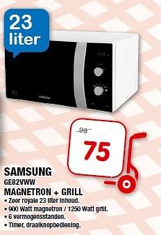 Aanbiedingen Samsung ge82vww magnetron + grill - Samsung - Geldig van 24/09/2014 tot 05/10/2014 bij Maxwell