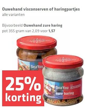 Aanbiedingen Ouwehand visconserven of haringpartjes - Ouwehand - Geldig van 25/09/2014 tot 01/10/2014 bij Spar
