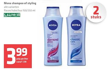 Aanbiedingen Nivea shampoo of styling - Nivea - Geldig van 25/09/2014 tot 01/10/2014 bij Spar