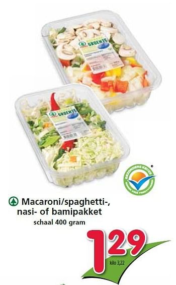 Aanbiedingen Macaroni-spaghetti-, nasi- of bamipakket - Spar - Geldig van 25/09/2014 tot 01/10/2014 bij Attent