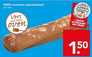 Aanbiedingen Deen roomboter speculaasstaaf - Huismerk deen supermarkt - Geldig van 28/09/2014 tot 04/10/2014 bij Deen Supermarkten