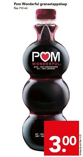 Aanbiedingen Pom wonderful granaatappelsap - Pom  Wonderfull - Geldig van 28/09/2014 tot 04/10/2014 bij Deen Supermarkten