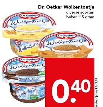 Aanbiedingen Dr. oetker wolkentoetje - Dr. Oetker - Geldig van 28/09/2014 tot 04/10/2014 bij Deen Supermarkten
