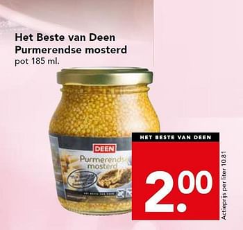 Aanbiedingen Het beste van deen purmerendse mosterd - Huismerk deen supermarkt - Geldig van 28/09/2014 tot 04/10/2014 bij Deen Supermarkten