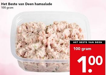 Aanbiedingen Het beste van deen hamsalade - Huismerk deen supermarkt - Geldig van 28/09/2014 tot 04/10/2014 bij Deen Supermarkten