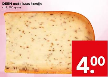 Aanbiedingen Deen oude kaas komijn - Huismerk deen supermarkt - Geldig van 28/09/2014 tot 04/10/2014 bij Deen Supermarkten