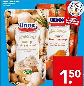 Aanbiedingen Unox soep in zak - Unox - Geldig van 28/09/2014 tot 04/10/2014 bij Deen Supermarkten