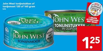 Aanbiedingen John west tonijnstukken of tonijnmoot - John West - Geldig van 28/09/2014 tot 04/10/2014 bij Deen Supermarkten
