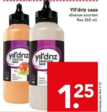 Aanbiedingen Yil`driz saus - Yildriz - Geldig van 28/09/2014 tot 04/10/2014 bij Deen Supermarkten