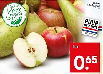 Aanbiedingen Alle losse hollandse appels en peren - Huismerk deen supermarkt - Geldig van 28/09/2014 tot 04/10/2014 bij Deen Supermarkten