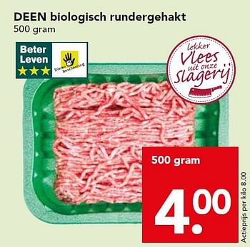 Aanbiedingen Deen biologisch rundergehakt - Huismerk deen supermarkt - Geldig van 28/09/2014 tot 04/10/2014 bij Deen Supermarkten