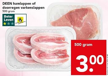 Aanbiedingen Deen hamlappen of doorregen varkenslappen - Huismerk deen supermarkt - Geldig van 28/09/2014 tot 04/10/2014 bij Deen Supermarkten
