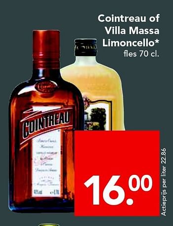 Aanbiedingen Cointreau of villa massa limoncello - Cointreau - Geldig van 28/09/2014 tot 04/10/2014 bij Deen Supermarkten