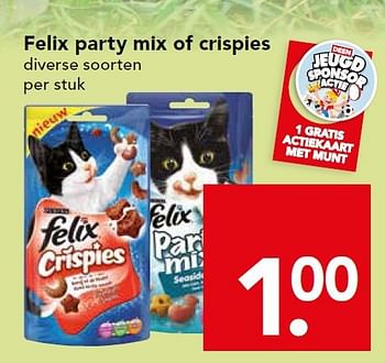 Aanbiedingen Felix party mix of crispies - Felix - Geldig van 28/09/2014 tot 04/10/2014 bij Deen Supermarkten