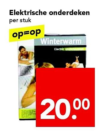 Aanbiedingen Elektrische onderdeken - Huismerk deen supermarkt - Geldig van 28/09/2014 tot 04/10/2014 bij Deen Supermarkten