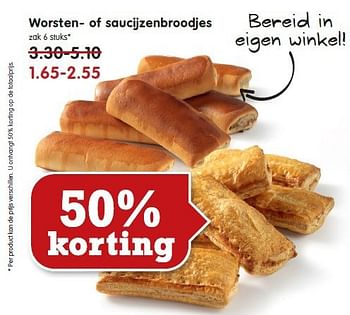 Aanbiedingen Worsten- of saucijzenbroodjes - Huismerk - Em-té - Geldig van 28/09/2014 tot 04/10/2014 bij Em-té