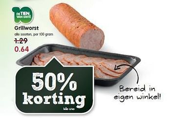 Aanbiedingen Grillworst - Huismerk - Em-té - Geldig van 28/09/2014 tot 04/10/2014 bij Em-té